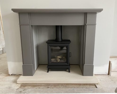 Painted Fireplace and stove installation