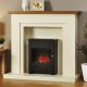 Focus electric suites - Monaco in Vanilla Finish with Solid Oak Mantel with Clive Stove in Black Finish
