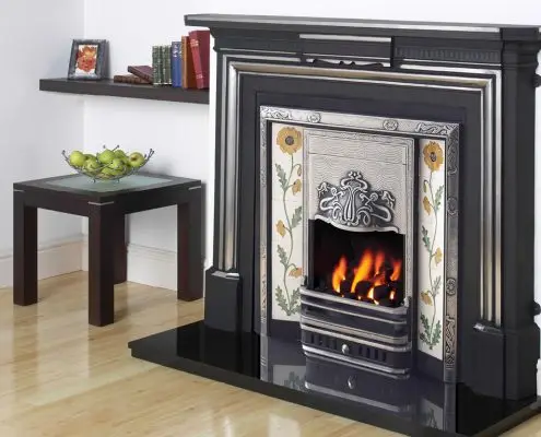 Cast Tec Limerick Cast Iron Mantel with Fully Polished Oxford Insert