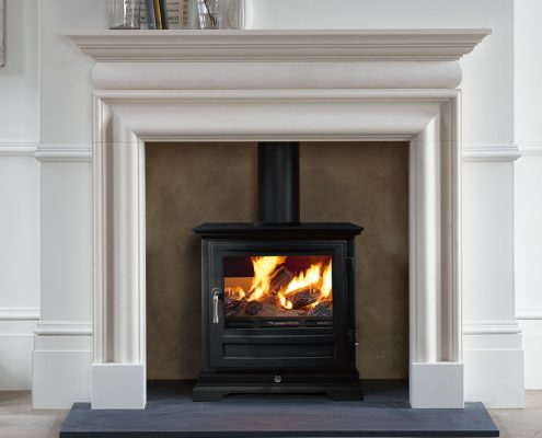 Chesneys Shipton 8 Multi-fuel Stove with Clandon fireplace