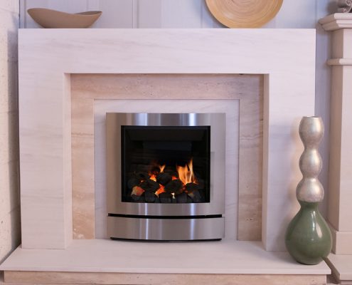 Findley House Haworth - Semi Rijou Limestone fireplace