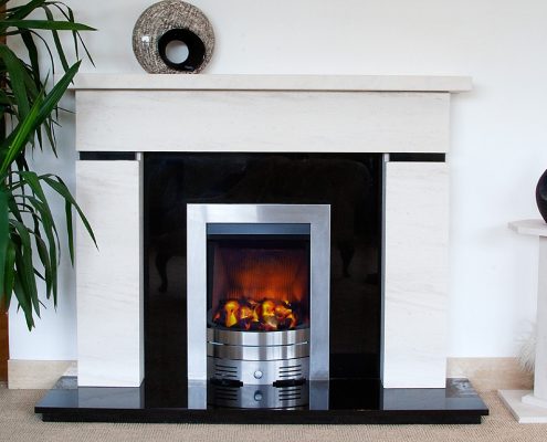 Findley House Jazz - Semi Rijou Limestone fireplace