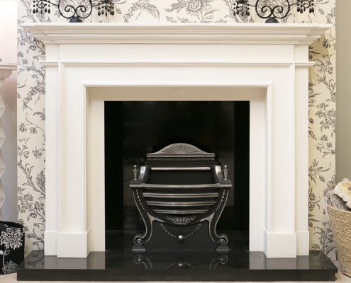 Findley House Rembrandt - Ivory White Limestone fireplace