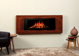Focus Nadia wall mounted electric fire: Rosewood finish