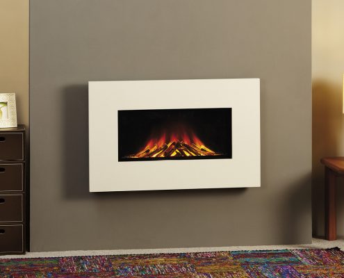 Gazco Radiance inset 105 inset electric fire: Bianca Finish