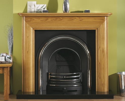 Focus Toni Waxed Light/Medium Oak wooden fireplace