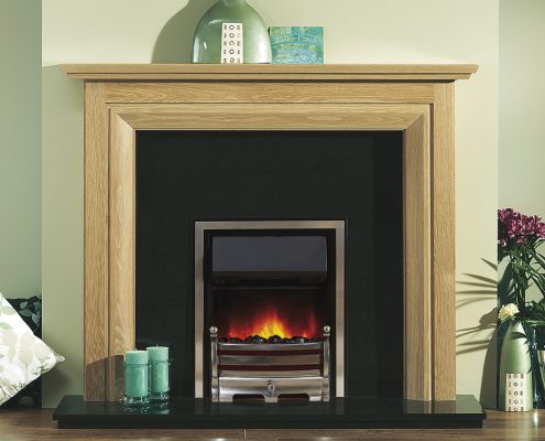 Focus Matlock Waxed Oak with Walnut Inlay wooden fireplace