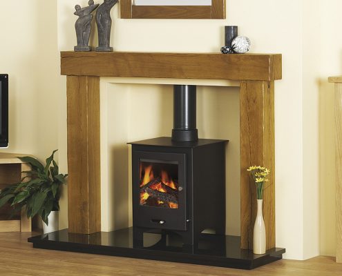 Focus Beamish Oak in a Light/Medium Finish wooden fireplace