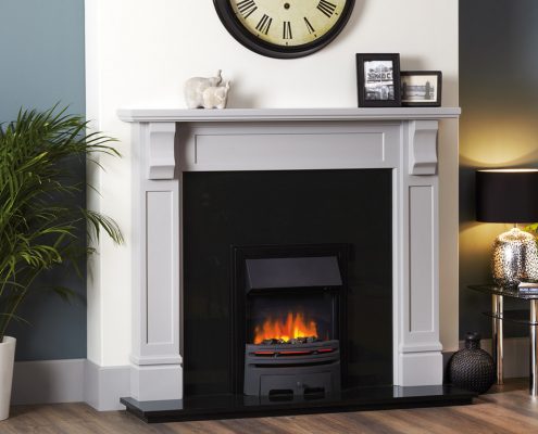 Focus Florence Warm Grey Finish wooden fireplace