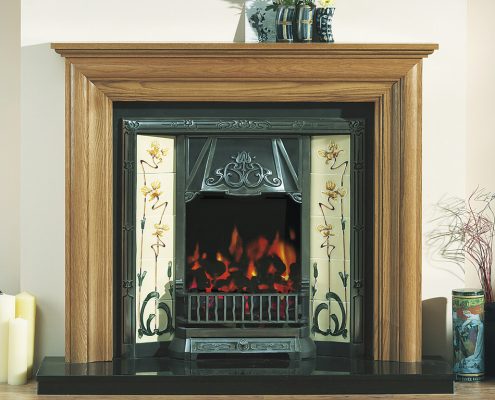 Focus Emily Light/Medium Waxed Oak wooden fireplace