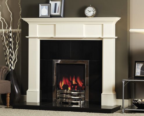 Focus Weymouth Antique White wooden fireplace
