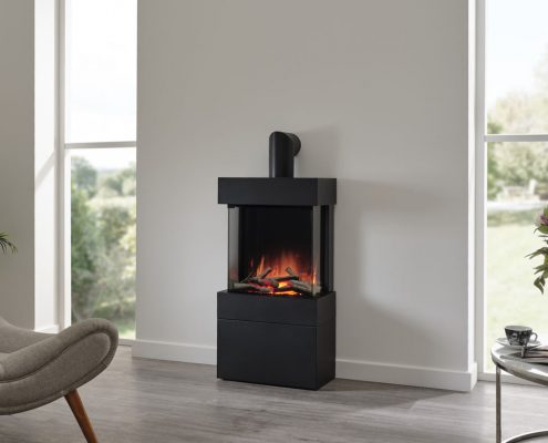 Flamerite Luca 450 free-standing with log store modular suite