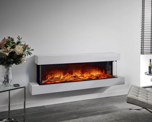 Flamerite Glazer Exo 1500 electric modular suite with logs