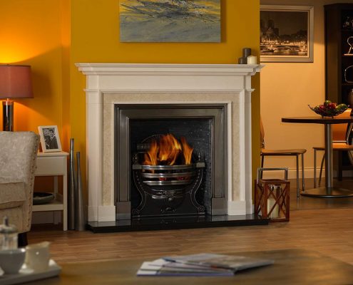 The Penman Collection - Aversa Rosa Agean Limestone fireplace