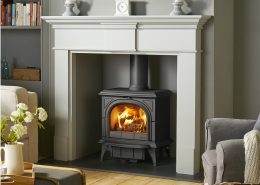 Stovax Pembroke Mantel in Grey with Huntingdon 30 stove