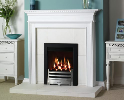 Stovax Small Kensington Wood Mantel with Logic HE fire