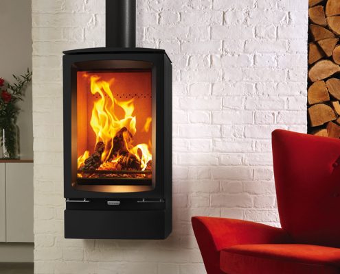Stovax Vogue Midi T woodburning Stove with optional wall mounting bracket