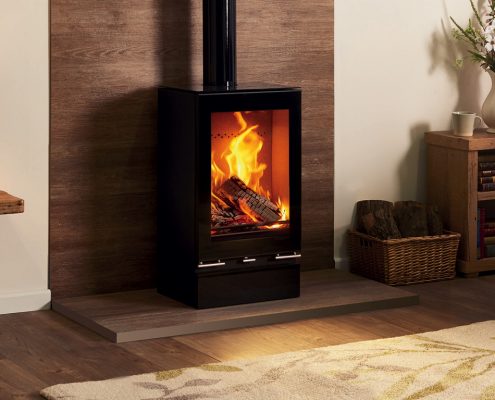 Stovax Vison Midi T Stove with Glass Top Plate & Plinth