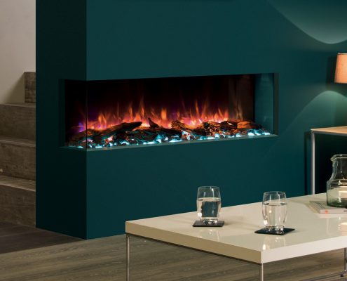 eReflex 110W Outset Electric Fire with Log & Pebbles fuel-effects