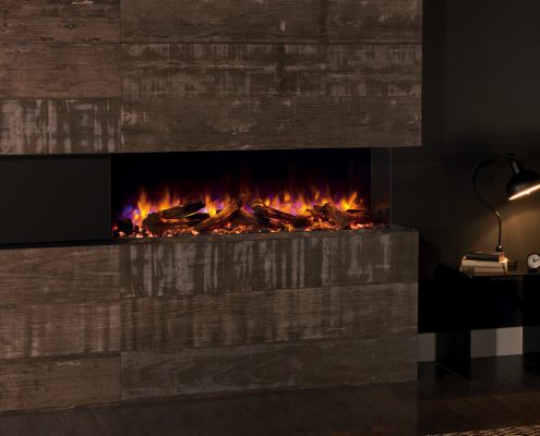 eReflex 110W Outset Electric Fire with Log & Pebble fuel effects
