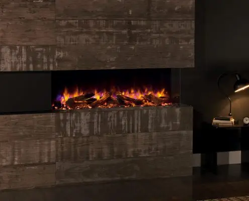 eReflex 110W Outset Electric Fire with Log & Pebble fuel effects