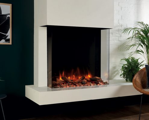 eReflex 75W Outset Electric Fire with Log & Pebble fuel effects