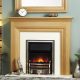 Focus Emmerdale electric suite featuring Focusflame Stainless Daisy fire