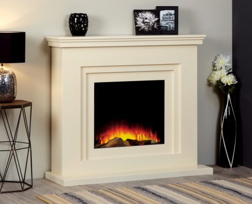 Focus Martina electric suite featuring Focusflame 600 Electric Fire
