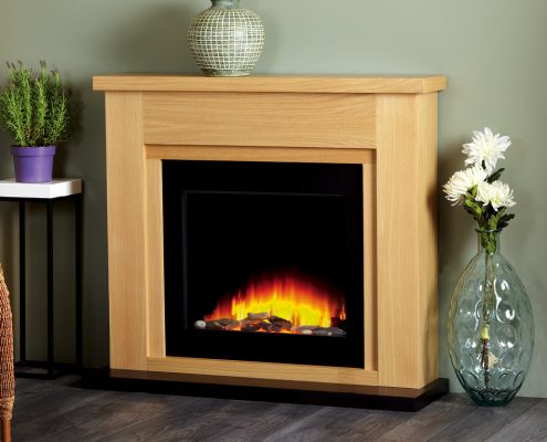 Focus Simone electric suite featuring Focusflame 600 Electric Fire