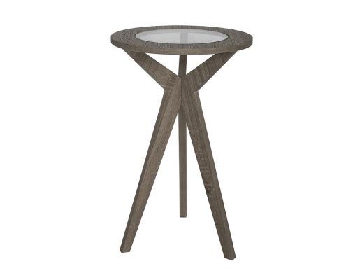 Där Erin Plant Stand Oak Style Veneer With Glass Top