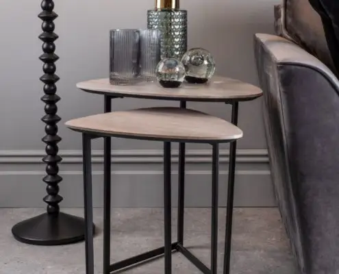 Där Mibello Nest Of 2 Side Tables Light Oak Effect