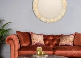 Där Ophidian Round Gold Snake Skin Effect Mirror 100cm