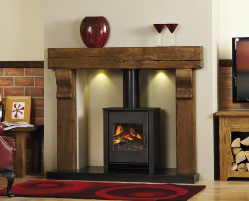 Focus Fireplaces Gatsby - Surround: Aged Oak in a Medium Finish