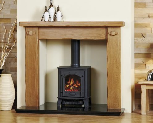 Focus Fireplaces Chelmsford - Rustic Oak in a Light-Light/Medium Finish