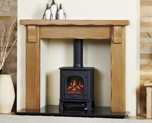 Focus Fireplaces Chatham - Rustic Oak in a Light-Light/Medium Finish