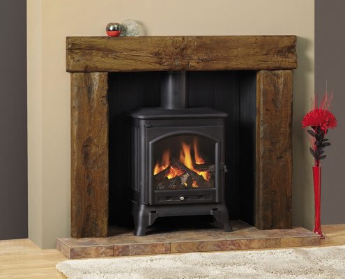 Focus Fireplaces Bentley - Extremely Aged Oak in a Medium Finish