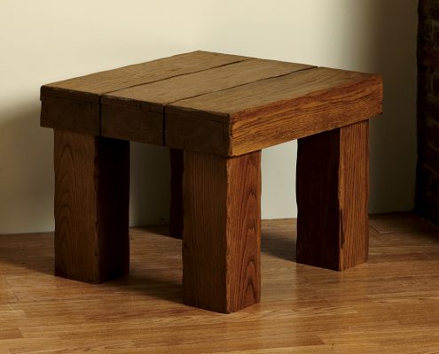 Focus Fireplaces hollow beam side table Rustic Oak in a Medium Finish