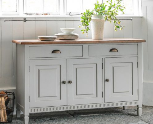 Gallery Direct Bronte 3 Door 2 Drawer Sideboard Taupe W1350 x D450 x H850mm