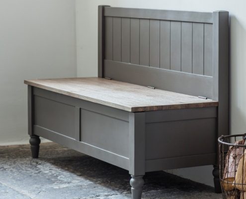 Gallery Direct Cookham Hall Bench Grey W1230 x D470 x H810mm