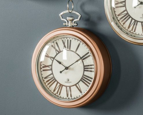 Gallery Direct Oxford Clock Copper (4pk) W235 x D60 x H280mm
