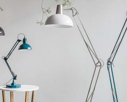 Gallery direct Watson Nickle and White Brushed Floor Lamp