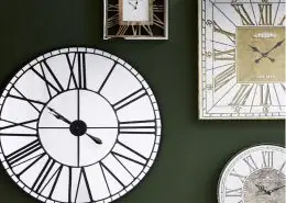 Libra Skeletal Mirrored Clock, Ghost Clock, Square Mirrored Clock, Round Mirrored Clock