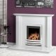 Caterham Nevada fireplace 38” in Carrara White Micro-Grained Marble