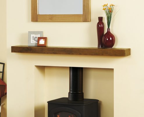 Focus Fireplaces Standard Shelf: Rustic Oak in a Medium Finish