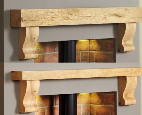 Focus Fireplaces Beams - Corbels can be added to Beam or Shelf