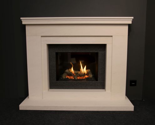 Natura Fireplaces Cayworth in Semi Rijo with Grigio Shimmer Slips