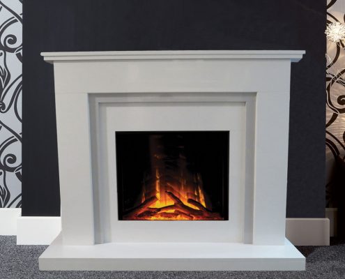 Natura Fireplaces Selina in Polare Micro Marble with Giogio Micro Marble slips Standard