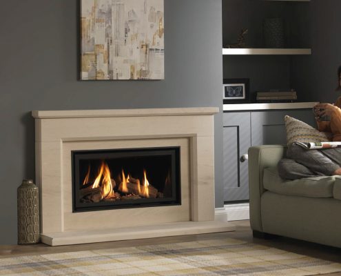 Wildfire Ravel 800 Glass Fronted Gas Fire (Asti 800 Suite) Lime- stone