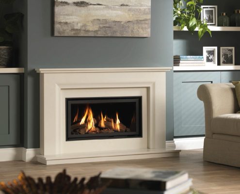 Wildfire Ravel 800 Glass Fronted Gas Fire (Siena Suite) Micro mar- ble