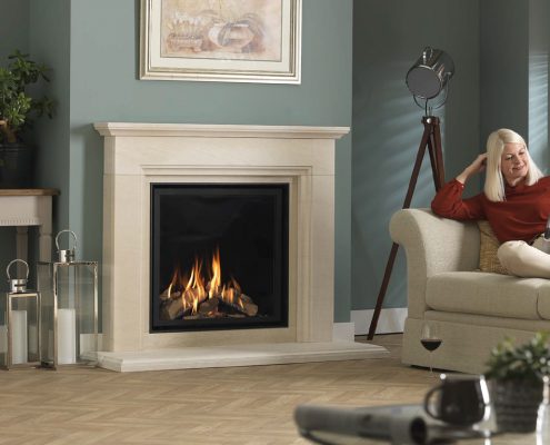 Wildfire Ravel 750 Glass Fronted Gas Fire ((Asti 750 Suite) Lime- stone